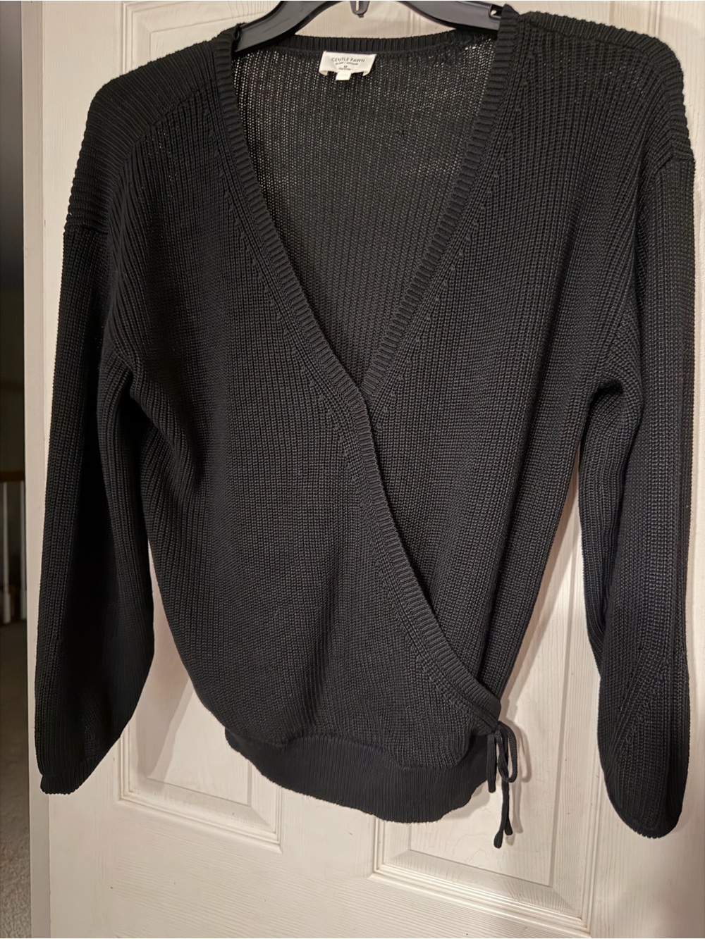 Gentle Fawn Black Wrap Cardigan Sweater